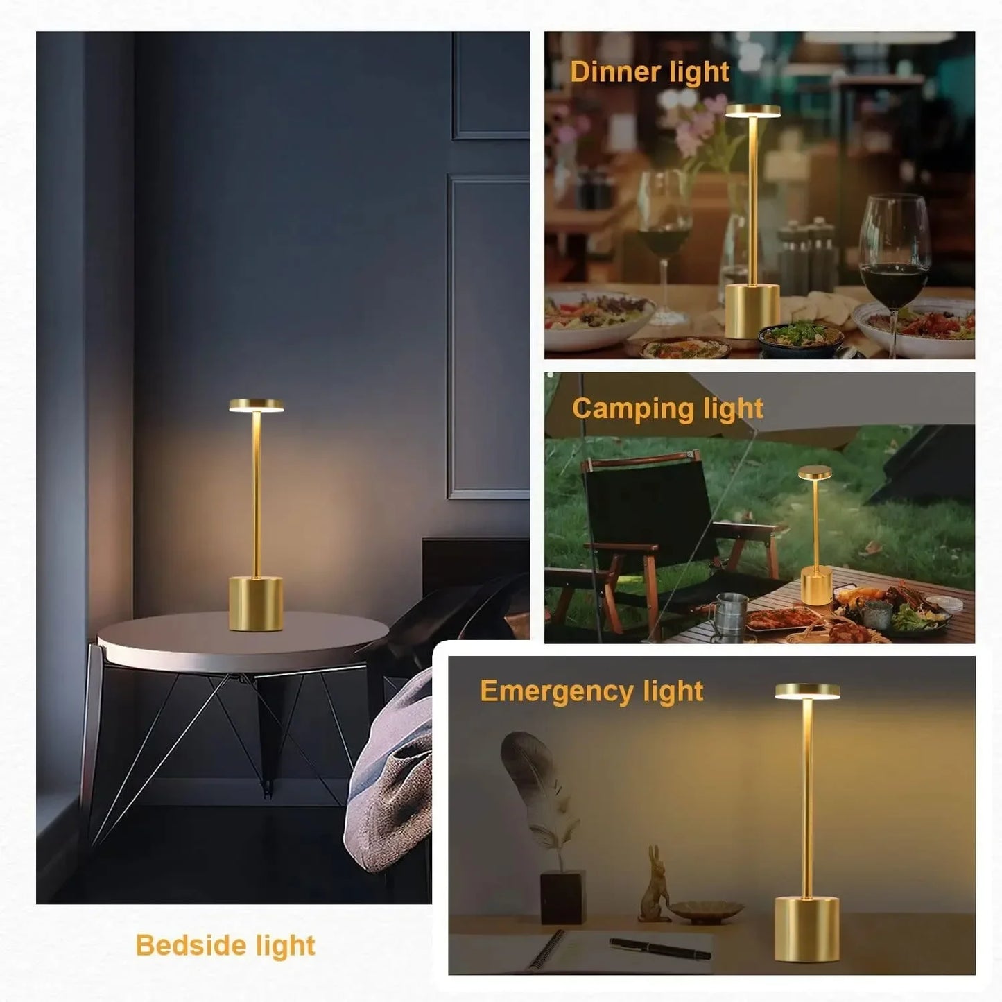 i-Lus VERA 2 – Lampada da Tavolo LED Touch Ricaricabile con Dimmer Continuo