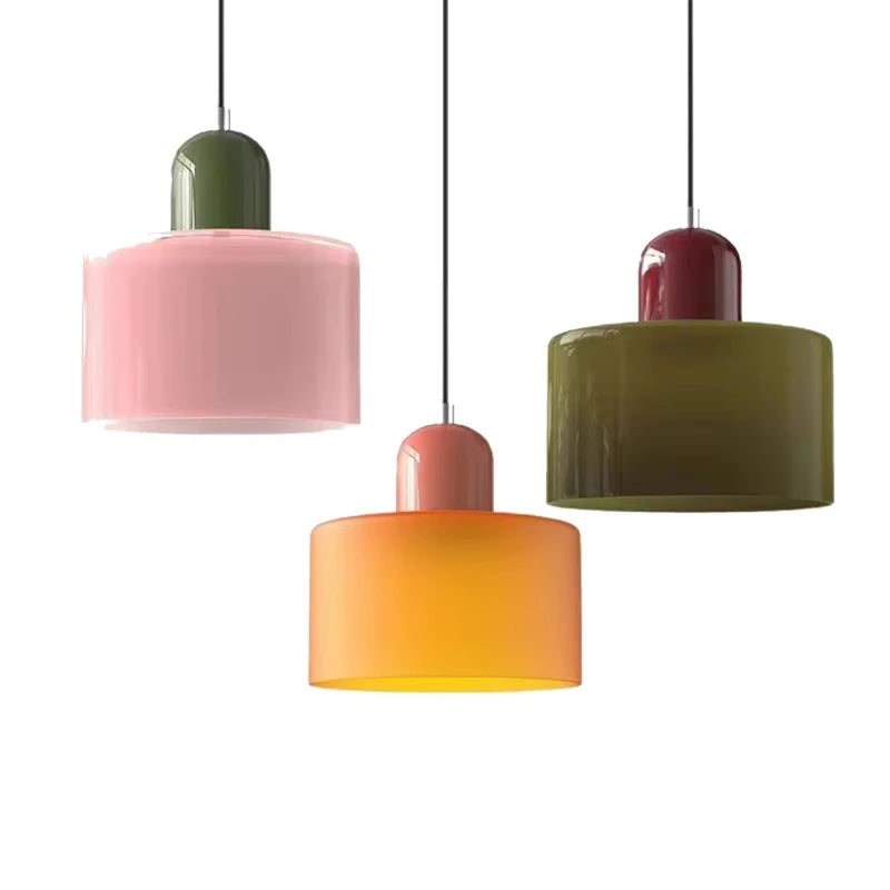 i-lumina Memphis Line – Lampada a Sospensione Retro Bicolore in Vetro