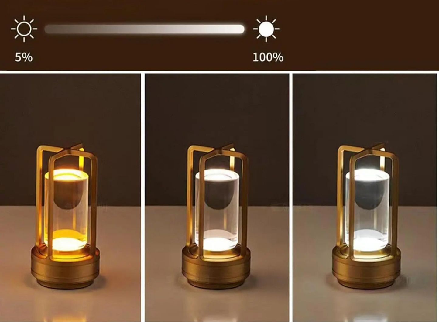i-Lus AURA – Lampada da Tavolo LED Touch Ricaricabile 3 Tonalità