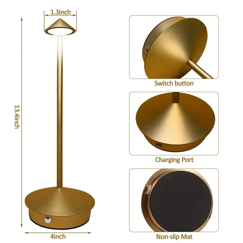 i-Lus PINA – Lampada da Tavolo LED Touch Ricaricabile Stile Pina Pro