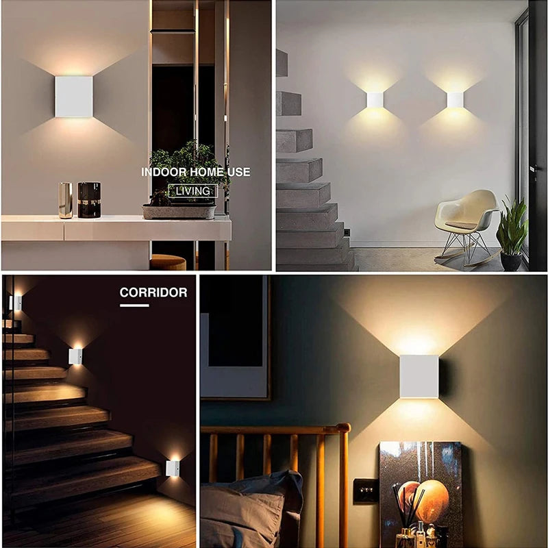 i-Luxor Cubo Applique LED da Parete 6W / 12W | Design Moderno, Impermeabile IP65