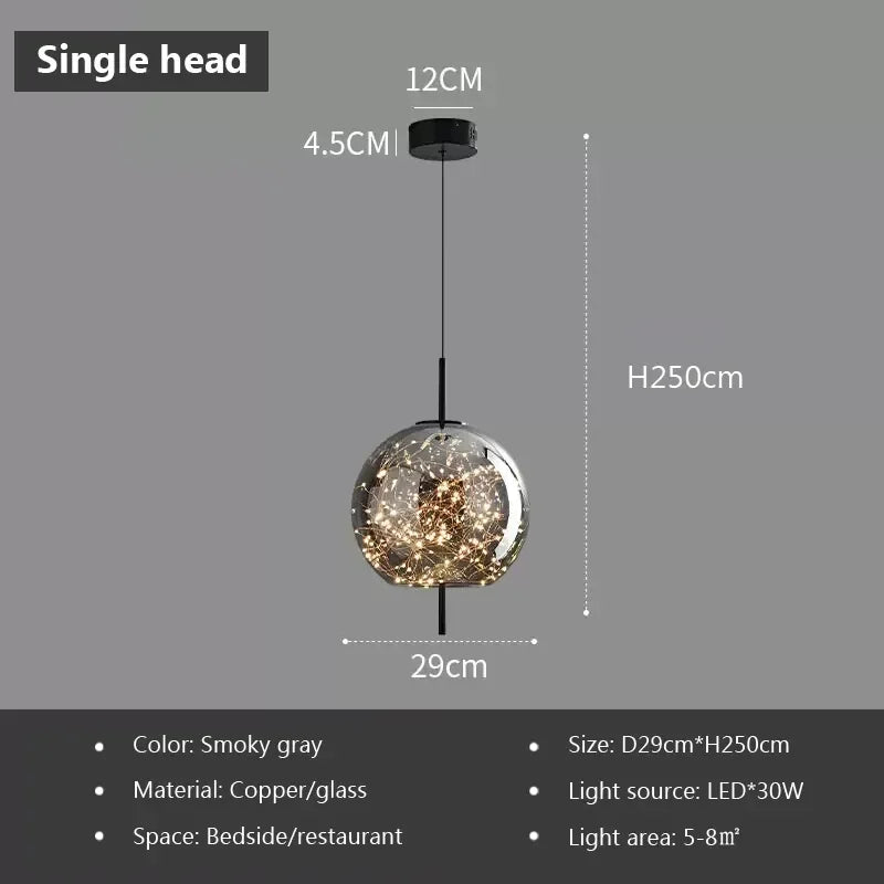 i-LuxCeiling Milano – Sospensione Elegante in Vetro Soffiato e Metallo Cromato