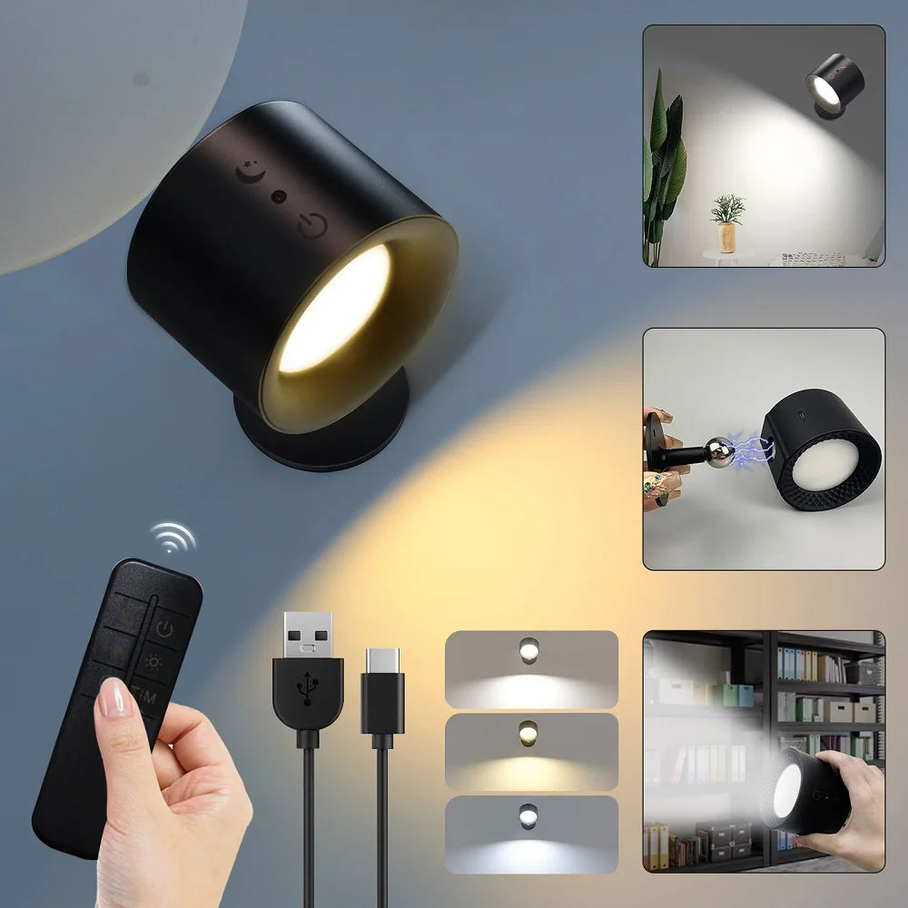 LUX4Motion - i-Luxround Applique LED Magnetica Ricaricabile con Sensore di Movimento 360 gradi