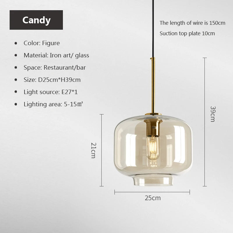 i-LuxCeiling Loft – Lampadario Pendente in Vetro