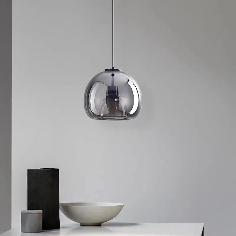 i-LuxCeiling Milano – Sospensione Elegante in Vetro Soffiato e Metallo Cromato