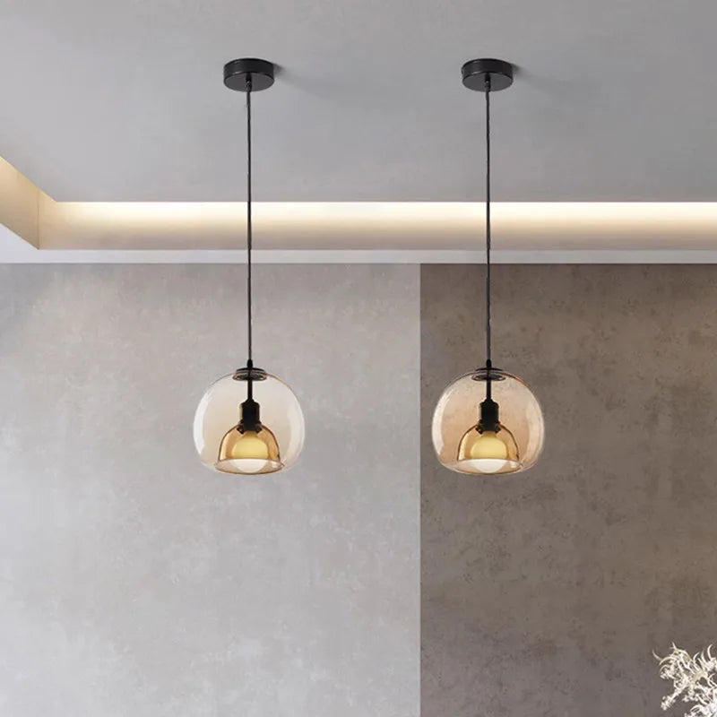 i-LuxCeiling Milano – Sospensione Elegante in Vetro Soffiato e Metallo Cromato