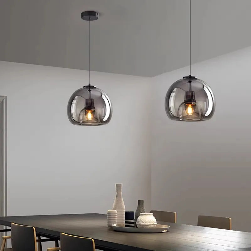i-LuxCeiling Milano – Sospensione Elegante in Vetro Soffiato e Metallo Cromato